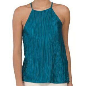 Women’s pleated halter tank top